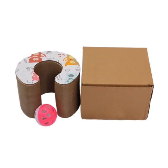 Interactive Cat Toy Rolling with Corrugated Paper for Scratching Stress Indoor Play Durable Furniture Protector Confidence in Cat Entertainment