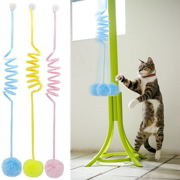 Interactive Cat Toy, Self-Play Hanging Ball with Adjustable Elastic Rope and Bell, Fun Teaser Toy for Kittens & Adult Cats, Indoor Exercise Toy for Small Spaces, Durable Pet Plaything