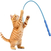 Interactive Cat Toy Silicone Wand Ultra Light Durable Tail Silicone Teaser Wand Cat Toy Indoor Adult Cats and Kittens Toys