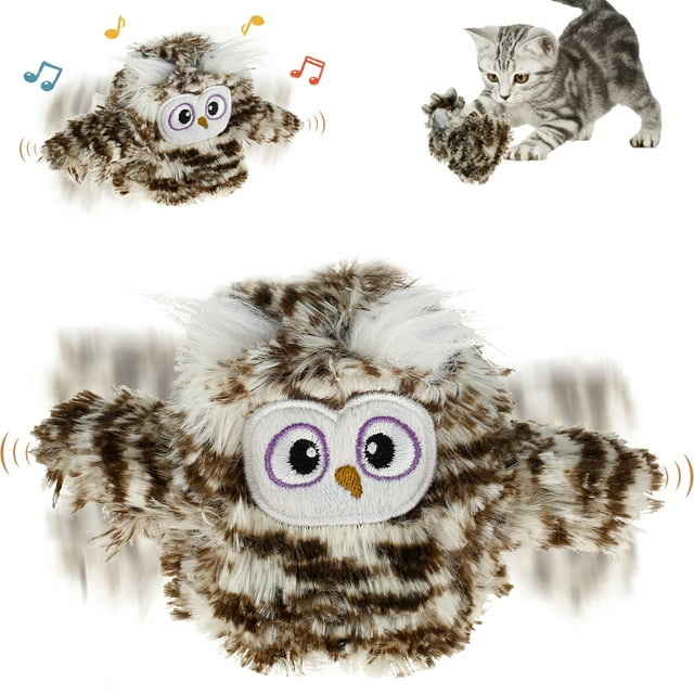 Interactive Cat Toy with Simulation Sound Vibration Modes Flapping Owl