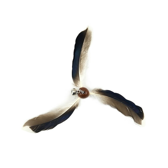 Interactive Cat Toy Wand with Feather Windmill Propeller for Indoor Outdoor Play Stimulating Exercise