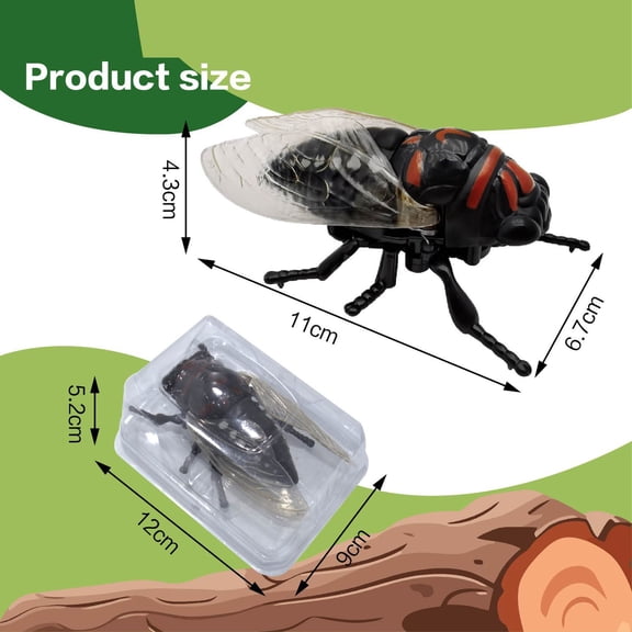Interactive Cat Toy Wind Up Cicada Simulation Pet Play Toy No Battery Needed Self Moving Crawling Insect Toy for Indoor Cats Dogs Boredom Relief Prank Gift