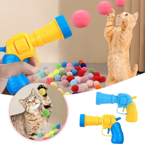 Interactive Cat Toy for Boredom with Silent Elastic Firing Teaser Action