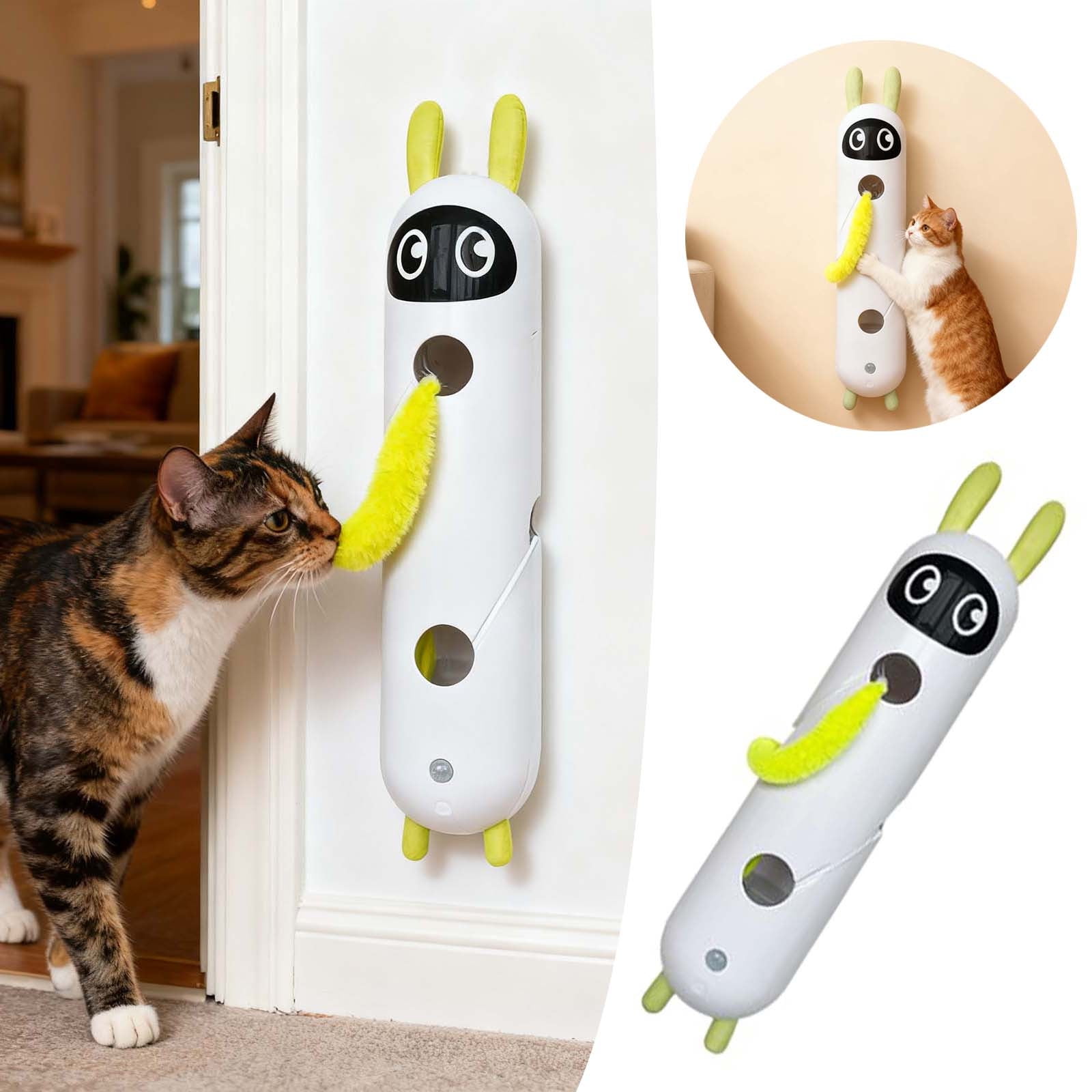 Interactive Cat Exercise Toy with Brain Boosting Training Functions for Enrichment and Automatic Play Indoor Durable Pet Toy