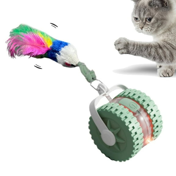 Interactive Cat Toy for Indoor Cats Smart Automatic Ball with Laser Rolling for Bored Kitten Pet Speedy Moving Chase Dogs Toy (Green)