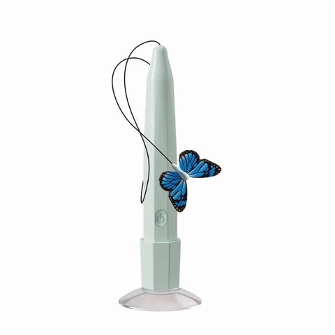 Interactive Cat Toy with 360° Automatic Spin Butterfly, USB Rechargeable Electric Cat Teaser, Strong Suction Base, Enrichment Toy for Indoor Cats