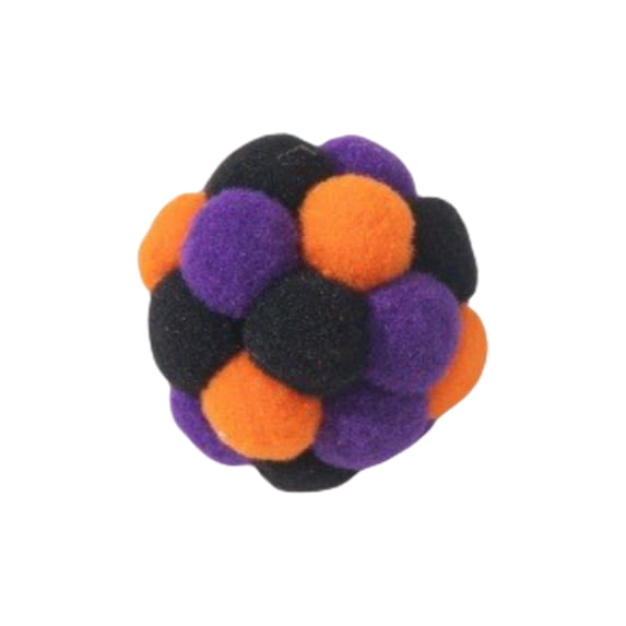 Interactive Cat Toys, 6-Pack 4Cm Diameter Colorful Pom-Pom Cat Toys, Interactive Balls - Catnip-Free, Pet-Safe Soft Fabrics, Multi-Textured, Bright Contrasting Colors,