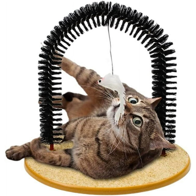 3 in 1 Cat Grooming Toy SelfGroomer, Bristle Brush & Scratching Post