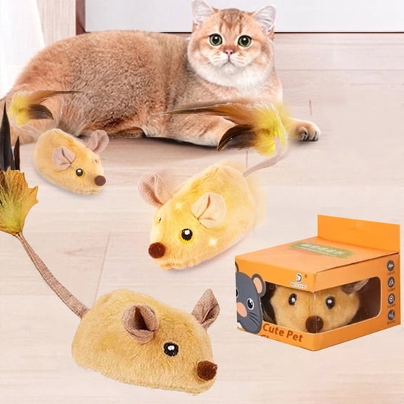 Interactive Cat Toys Electric Mouse Simulation Teasing USB Rechargeable Automatic Moving Fake Rat Mouse Toy for Cats