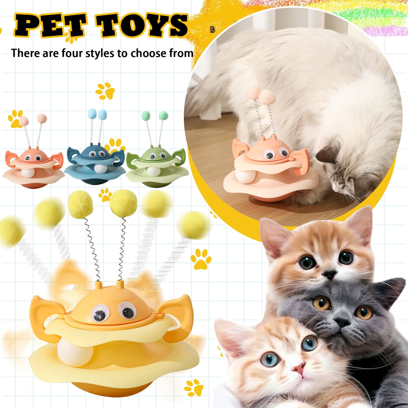 Stimulating Intellect Cat Toys Reference: Interactive Cat Toys For Indoor Cats Wobbly Stimulating Toys To