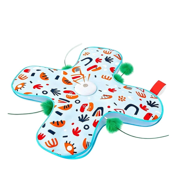 Interactive Cat Toys for Indoor Cats Adult with Feather Tail Switchable Mouse Sounds, Kitten Enrichment Toys for Hunting Self Play, Automatic Rechargeable Quiet Game to Bored