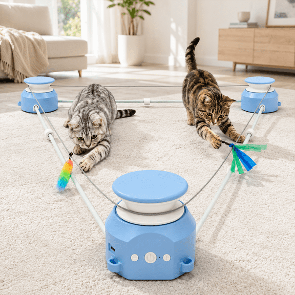 Interactive Cat Toys for Indoor Cats, Automatic Motion-Activated Cat Treadmill, Rechargeable Low-Noise Self-Play Chase and Exercise Toy with 5 Adjustable Speeds for Kittens, Adult Cats and Puppies