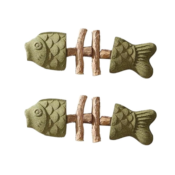 Interactive Cat Toys for Indoor Cats, Hero Green Fish Bone Shaped Catnip Molar Chew Stick, Cat Teeth Toys, Stimulating Cat Entertainment for Indoor Cats, Pure Catnip and Matatabi
