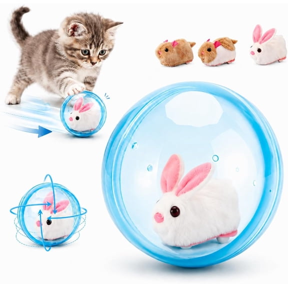 Interactive Cat Toys for Indoor Cats: Self-Rolling Mouse Ball Toy (Blue-C) | • 360-Degree Automatic Rolling • Durable & Scratch-Resistant Shell • Ideal for Bored Adult Cats