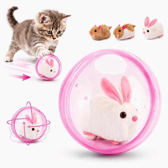 Interactive Cat Toys for Indoor Cats: Self-Rolling Mouse Ball Toy (Pink-C) | • 360-Degree Automatic Rolling • Durable & Scratch-Resistant Shell • Ideal for Bored Adult Cats