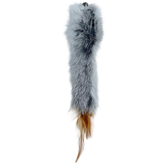 Interactive Cat Toys, Rabbit Cat Toys, Gray Replacement Cat Wand Attachment, Soft Fluffy Cat Feather Teaser for Indoor Play, 1 Piece