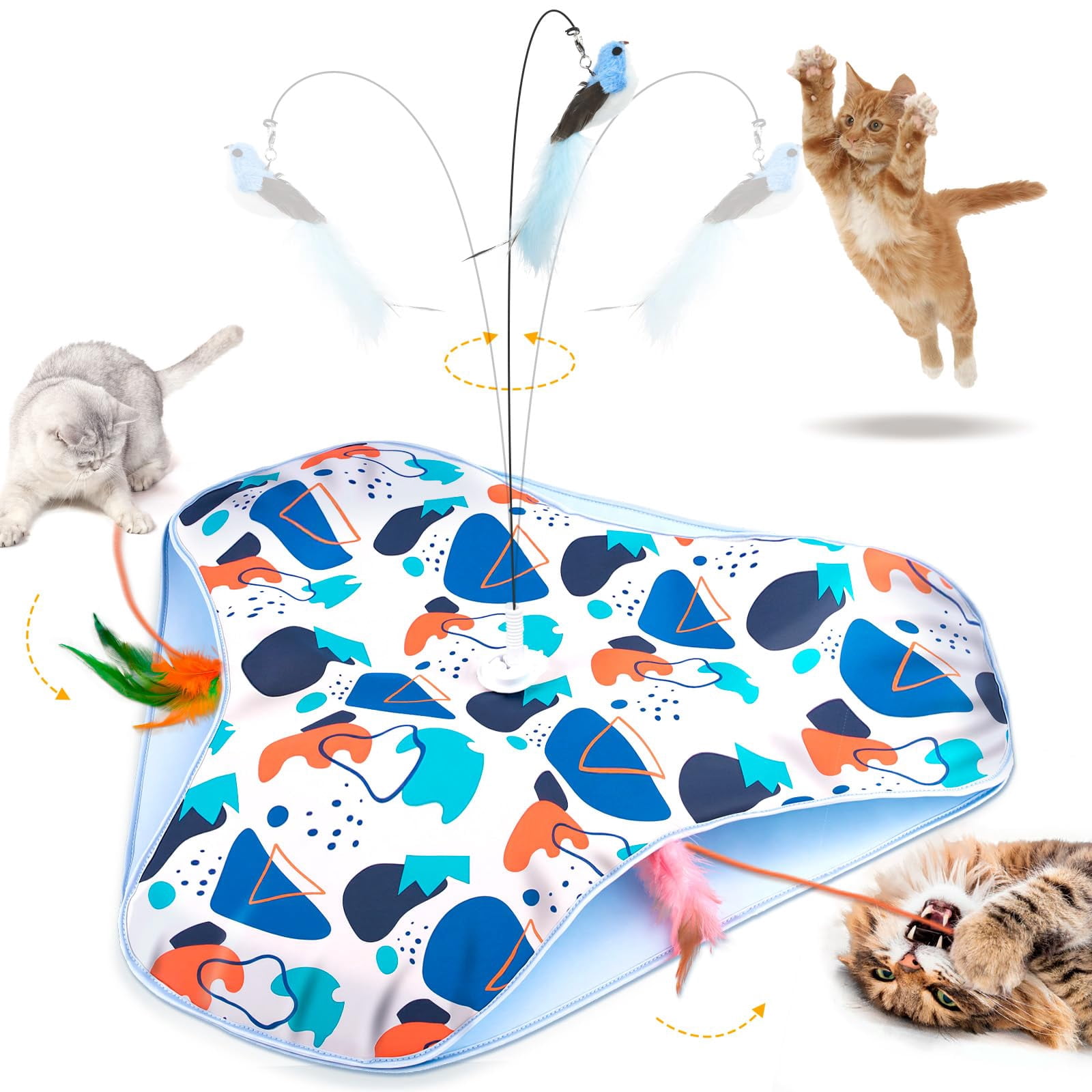 Interactive Cat Toys Rechargeable Three-in-one Hide-and-seek Automatic Suitable For Kitten To Interact And Play Automatically  With A Bird-shaped Indoor Cats
