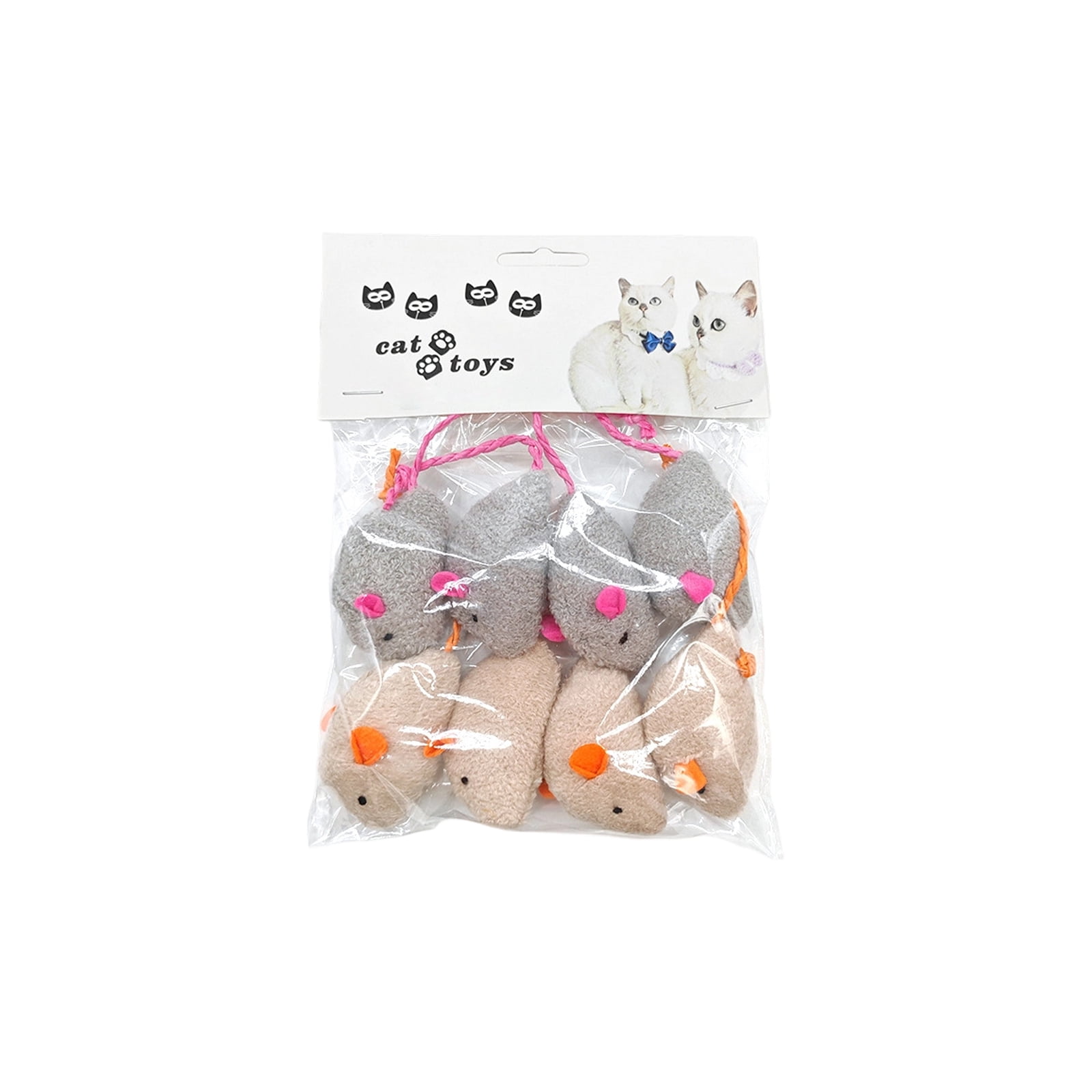 Interactive Cat Toys for Indoor Cats 3 in Plush Mouse 8 Pc Pack Cat