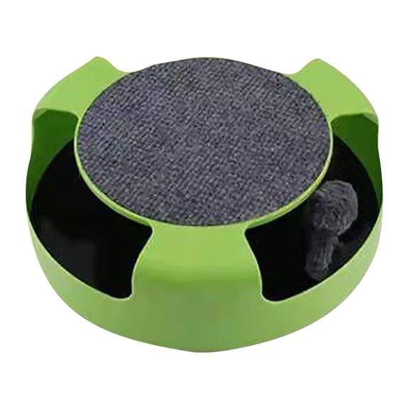 Interactive Cat Track Toys with Spinning Mouse,No Battery Required Scratching Board with Running Mouse for Indoor Cats,Fun Stimulation Toys for Natural Hunting Instinct Exercise,Green
