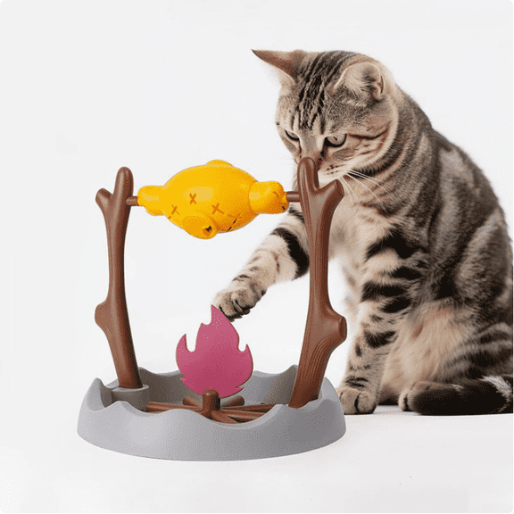 Interactive Cat Treat Dispenser Toy - Slow Feeder with 3 Holes for Mental Stimulation and Enrichment, Ideal for Kittens and Cats