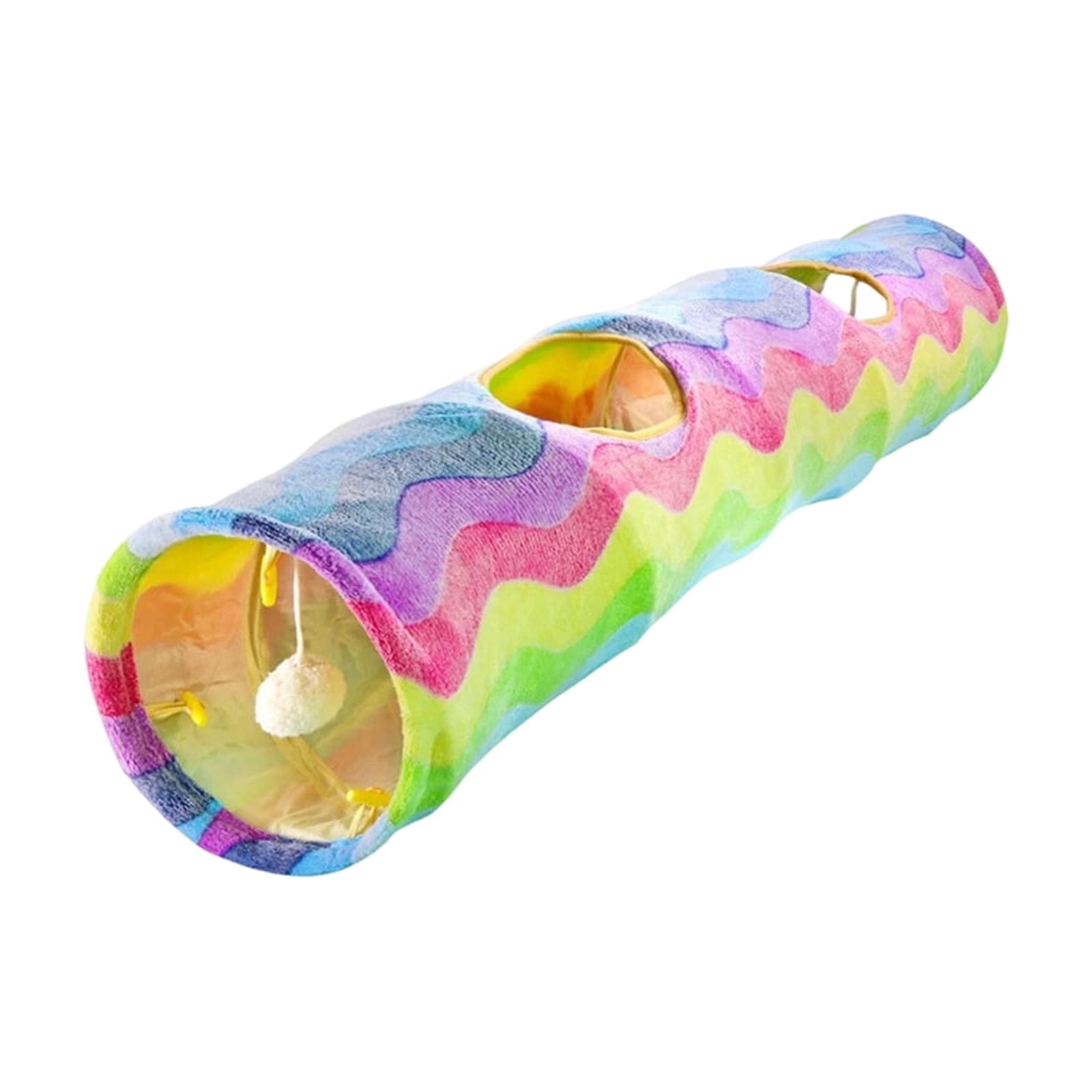 Interactive Cat Tunnel Toy for Cats & Small Pets – Foldable Ear-Shaped Tunnel with Hanging Ball, Crinkle Paper, Indoor Play & Mental Stimulation – 24" L x 12" W x 12" H
