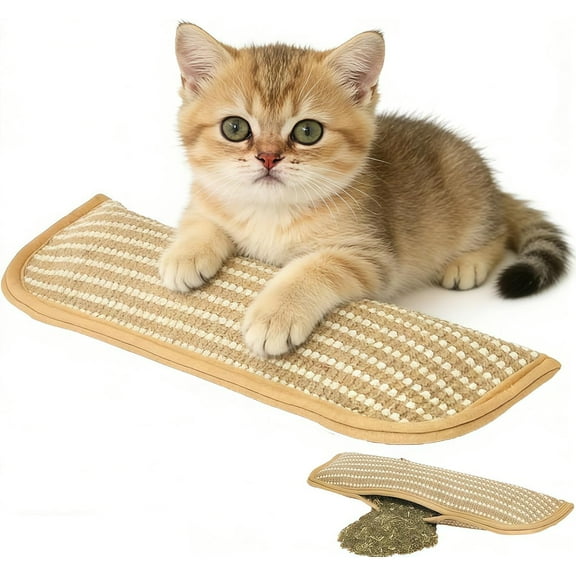 Interactive Catnip Chew Toy with 6000mg Organic Catnip, Soft Sisal Material Indoor Kitten Scratching and Kicker Toys, Drives Bored Cats Crazy with Fun Interactive Chew (1, M(3.54 × 11.42 in))