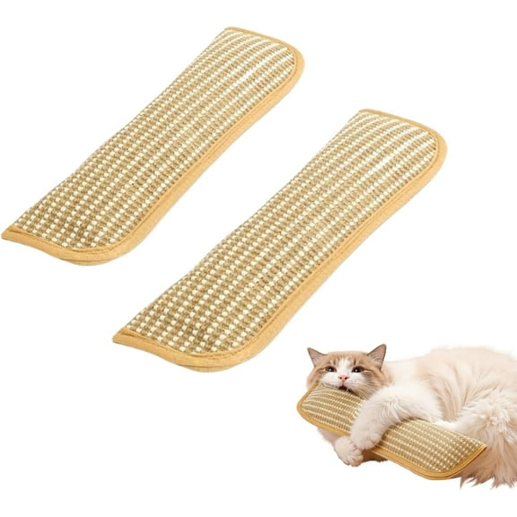 Interactive Catnip Chew Toy for Indoor Cats, 2-Pack Sisal Scratching Pad & Kicker Toy with Catnip, Bite Resistant Teething Toys for Anxiety Relief and Play