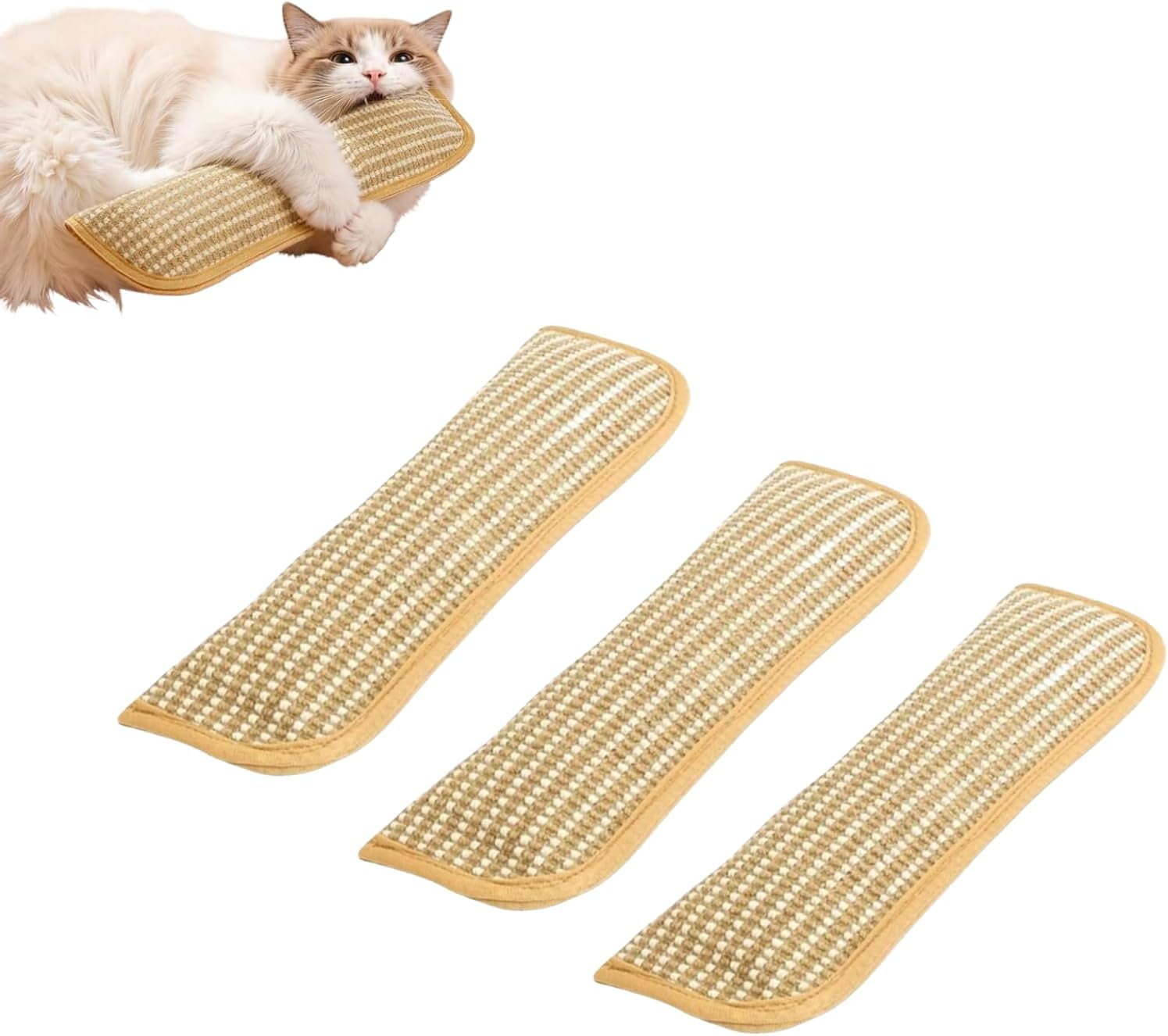 Interactive Catnip Chew Toy for Indoor Cats, 3-Pack 13 Inches Catnip Pillows with Sisal Scratching Pad, Kicker Toys for Aggressive Play, Bite Resistant & Anxiety Relief
