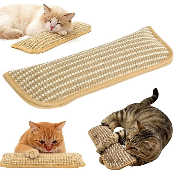 Interactive Catnip Chew Toy for Indoor Cats, Refillable, Kicker & Teething Pillow with Sisal Rope, Soft Plush Cat Kicker Toy and Durable Pet Gift