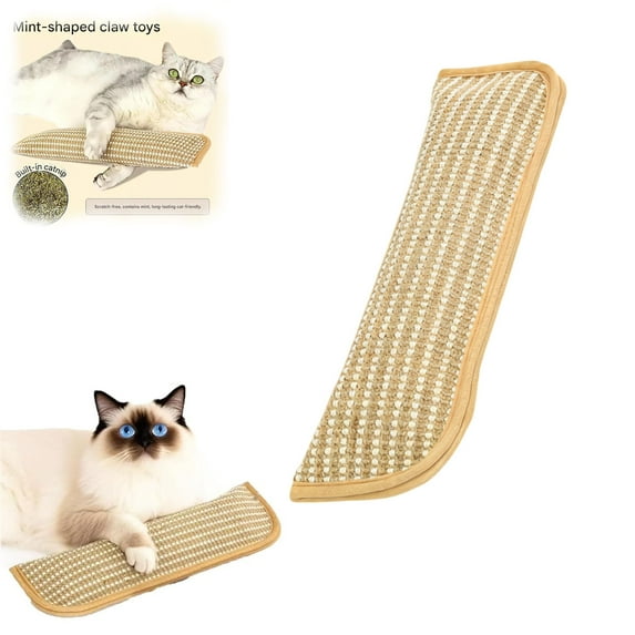 Interactive Catnip Chew Toy with 6000mg Organic Catnip,Natural Sisal Catnip Pillow Toy,Drives Bored Cats Crazy with Fun Interactive Chew