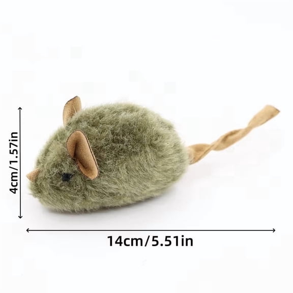Interactive Catnip Mouse Toy 2 Pack Electronic Squeak Sound Simulation Smart Touch Sensor Plush Pet Teaser for Small To Large Indoor Cats for Exercise and Natural Instinct Training