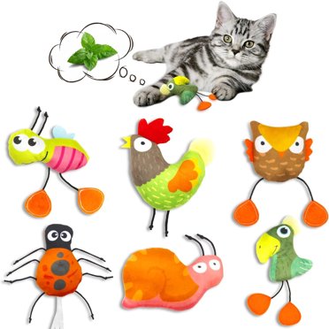 5-Piece Catnip Chocolate Truffle Toys - Plush Candy Cat Toys With Organic Catmint