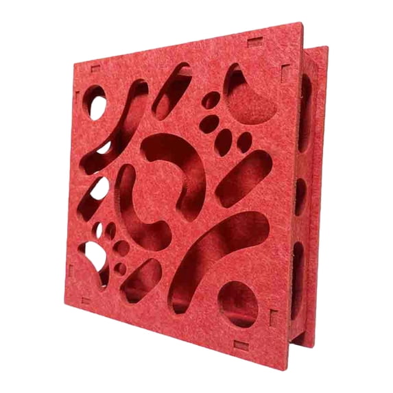 Interactive Cats Puzzle Toy Self Indulgence Hide Food Entertain Device for Mental Growth and Healthy Chewing, Red