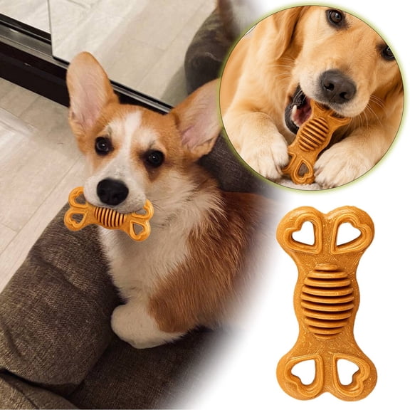 Interactive Chew Bone Shaped Composite Toy Durable Teeth Cleaning Gum Massage for Dogs Cats Indoor Outdoor Play