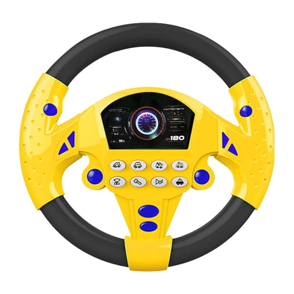Interactive Childrens Steering Wheel Toy with Light & Sound Effects for Educational Car Seat Play Portable Driving Simulator for Kids