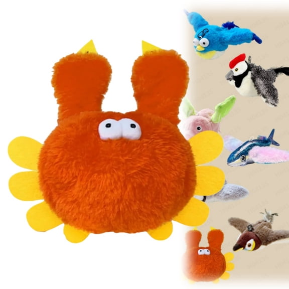 Interactive Chirping Bird Cat Toys with Flapping Wings, 2025 New Flying Birds Cats Toy, Flying Simulation Rechargeable Electric Sparrow Shaking Hunting Pet Toy for Indoor(Orange)