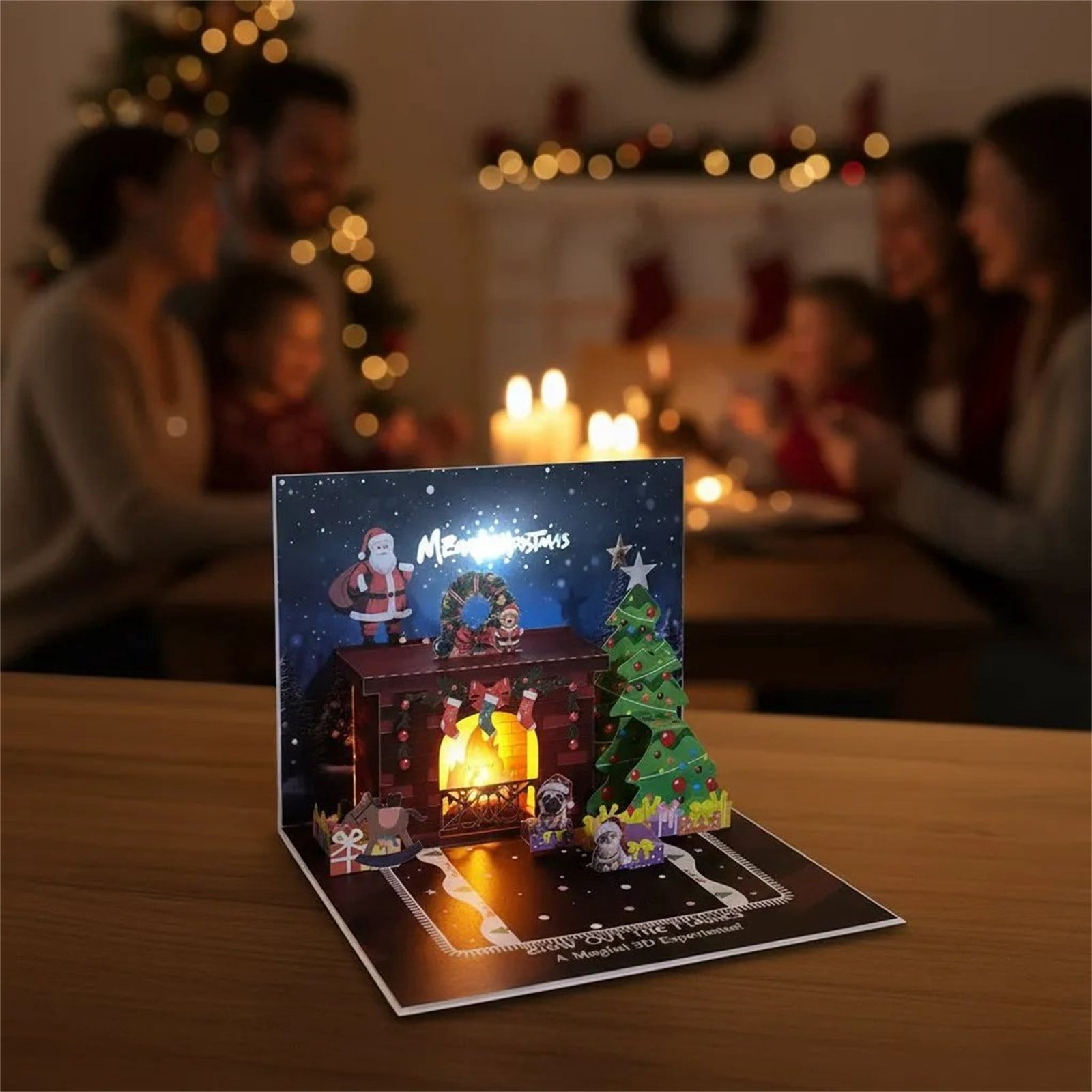 Interactive Christmas Card With 3D Pop Up Design Music And Led Light ...