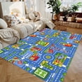 thumbnail image 1 of Interactive City Highway Play Mat for Kids Toy Cars Non Slip Floor Rug Educational Playroom Carpet for Boys Girls Bedroom Gifts, 1 of 10