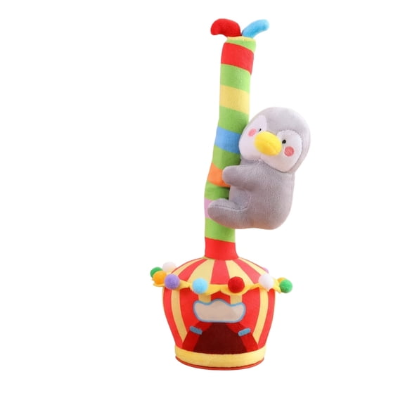 Interactive Climbing Animal Plush Toy with Rotating Pole Circus Theme Mechanical Stuffed Character for Display and Collection 13inch