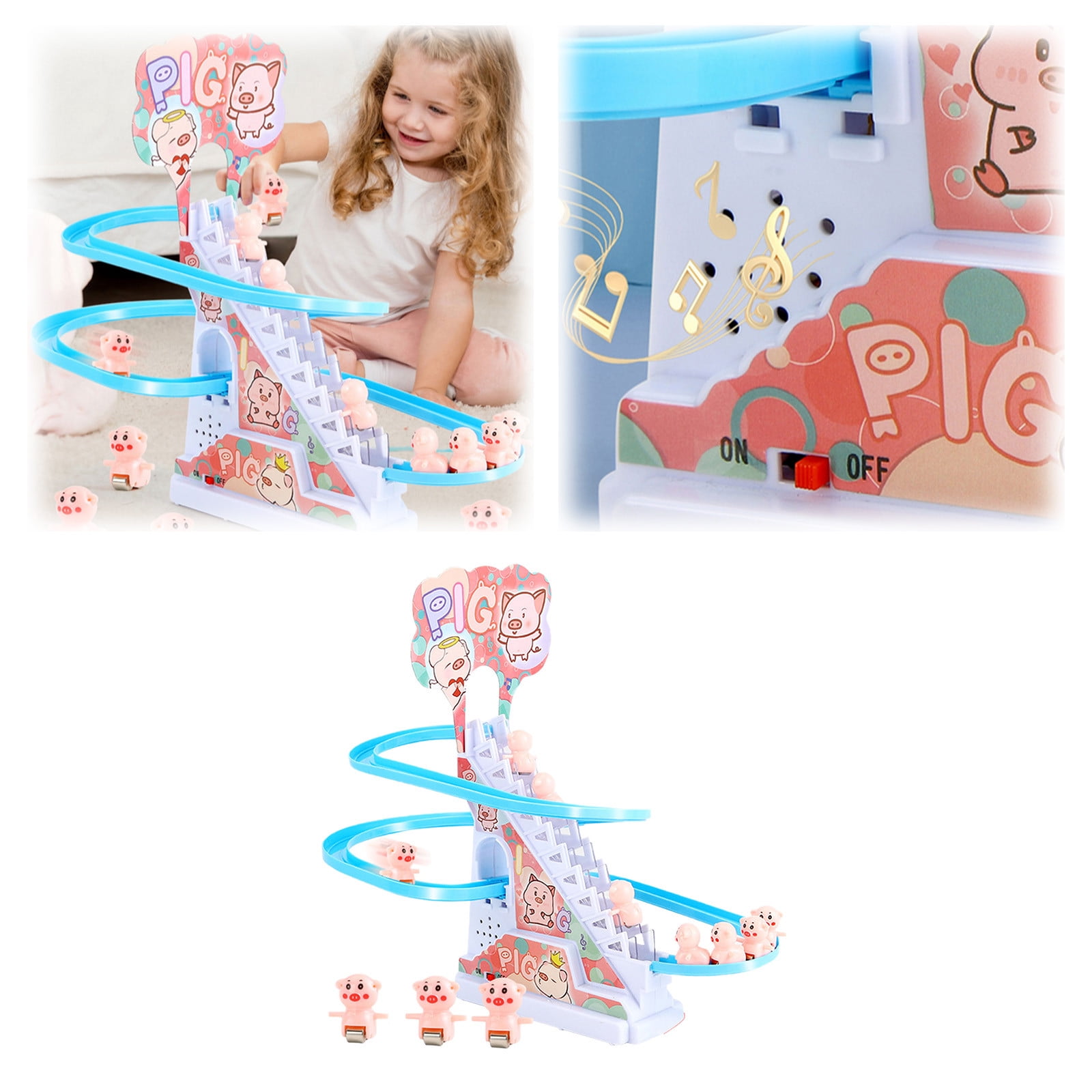 Interactive Climbing Stairs Educational Toy Set with Slide Light ...