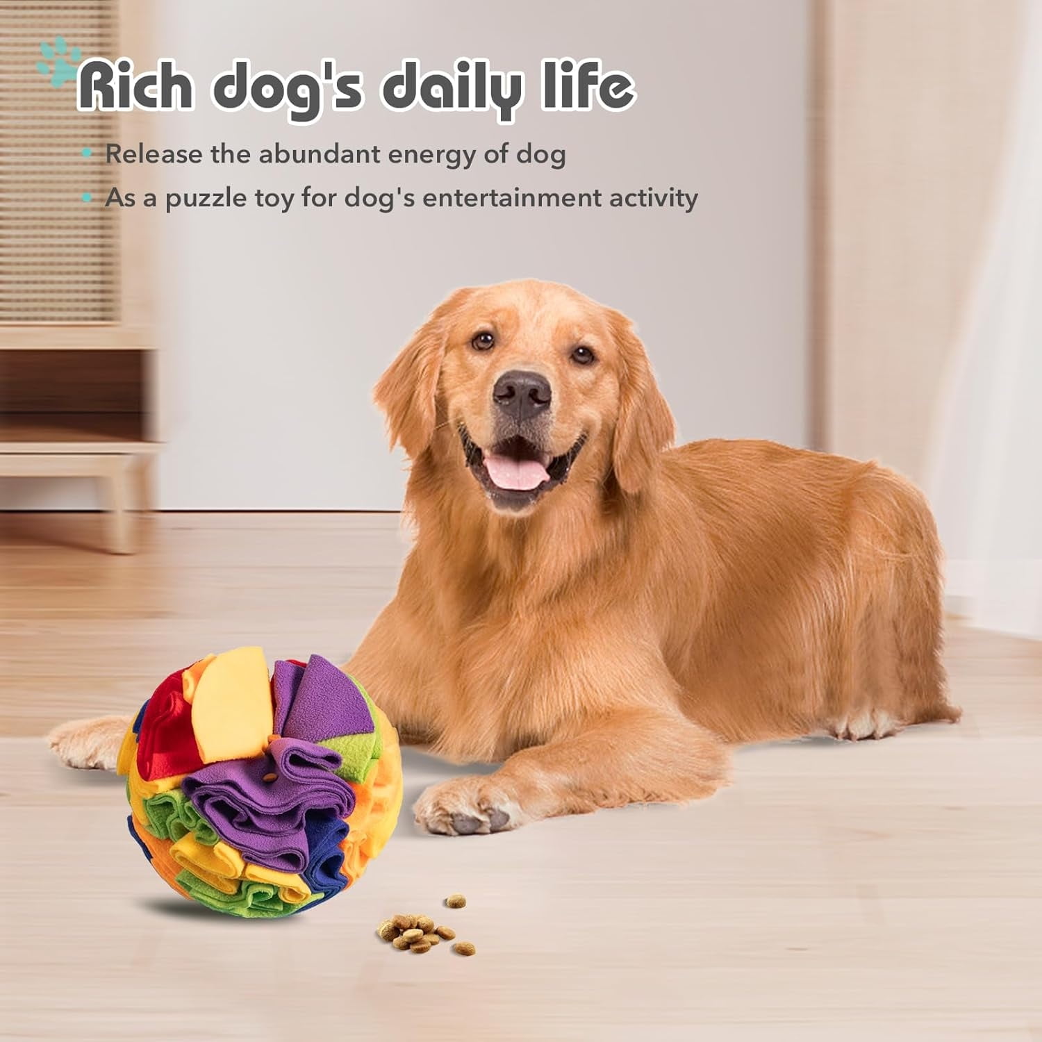 Interactive Colorful Snuffle Ball Puzzle Mat Toy for Active and Curious