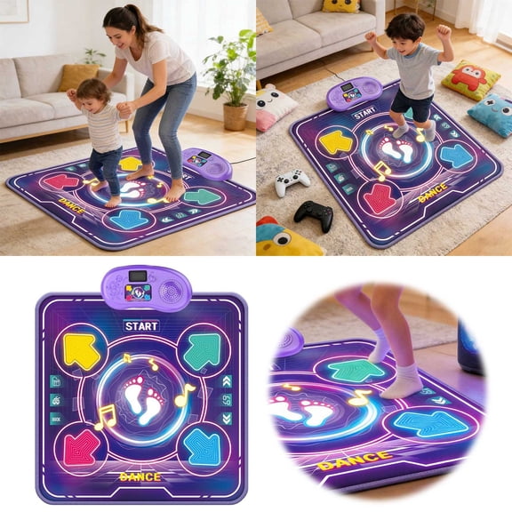 Interactive Dance Mat For Kids Educational Musical Activity Playmat With Light Up Games And Learning Modes69809