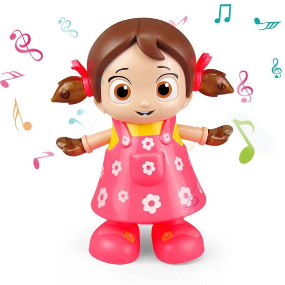 Interactive Dancing Girl Doll with Light & Music | Baby Sensory Tummy Time Toy for Newborn 6-12 Months | Holiday Birthday Gift for Baby Boys and Girls