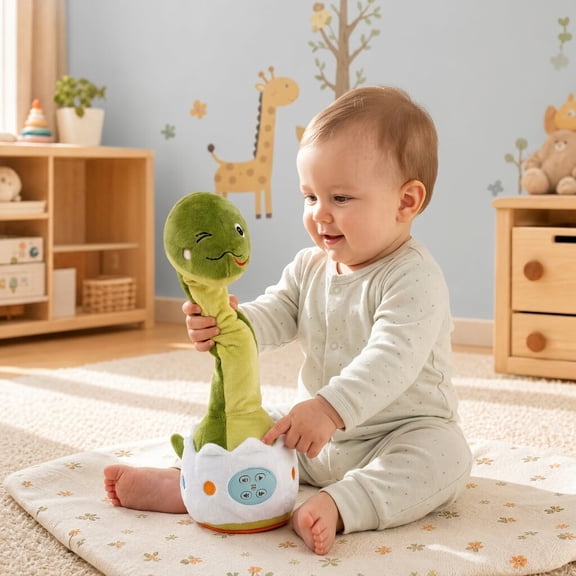 Interactive Dancing Talking Plush Toy, Repeats What You Say, Singing & Shaking Electric Animal Doll with Soft Light, Volume Control for Kids