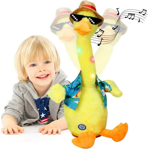 Interactive Dancing and Talking Plush Toys with Recording and Singing Rock Music, Best Educational Birthday Present for Kids /Yellow Duck Stuffed