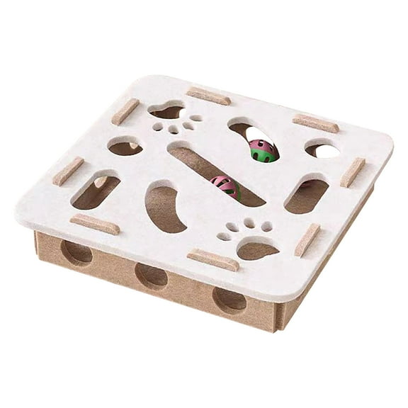 Interactive Digging Toy for Cat and Small Dog,Mental Stimulation Puzzle Game with 2 Random Color Balls,Indoor Pet Enrichment Activity for Boredom & Anxiety Relief,11.8x11.8x3 inch Construction Scene