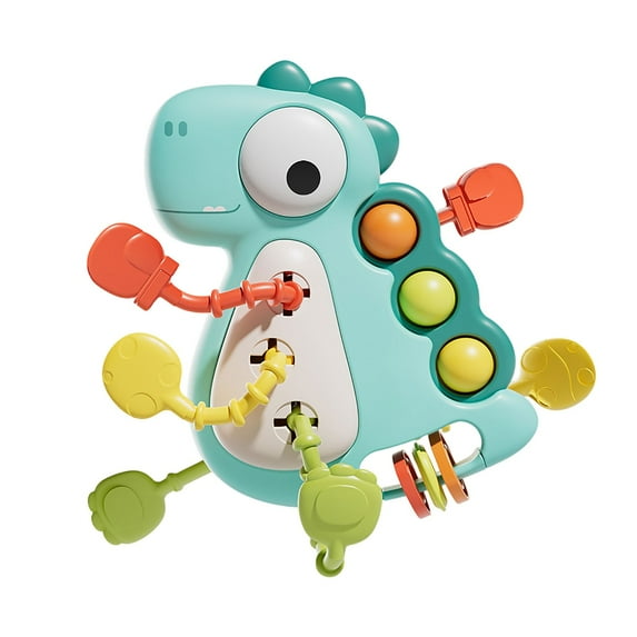 Interactive Dinosaur Baby Toy with Colorful Gears and Beads for Motor Skills Development, Safe for Toddlers