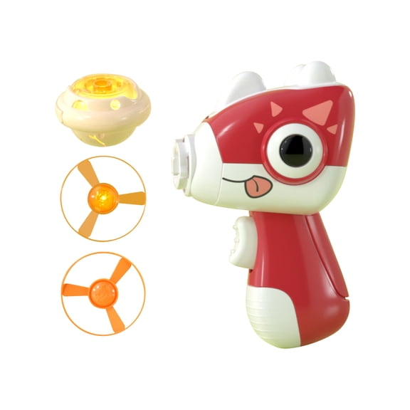 Interactive Dinosaurs Cat Fetch Toy Launcher with 4 Flying Discs, Battery Dog Cat Toy for Indoor Cats, Disc Launcher for Pet Exercise and Training Play to Keep Them Busy (Red)