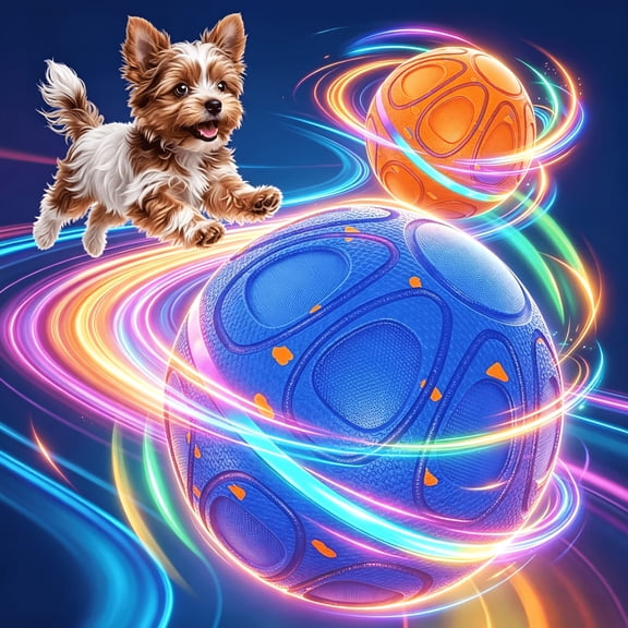 Interactive Dog Ball for Large Dogs, Self Moving Toy with Bouncing & Vibrating, 3.1" Chew-Resistant E-TPU, Indestructible, Low Noise, Gift Bag Perfect for Medium/Large Breed Dogs