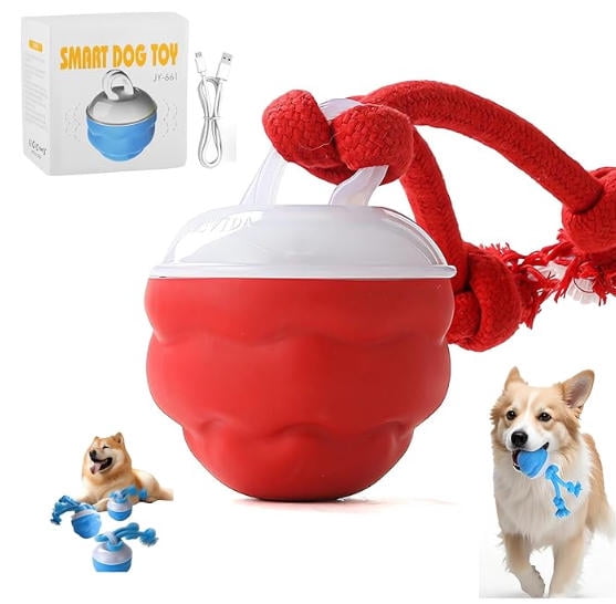Interactive Dog Ball, Motion Activated Moving Dog Toy, Smart Rolling Electric Dog Toy with Sound, USB Type-C Rechargeable Stimulating Dog Toys for Dogs Interactive Play, Chase Buddy Dog Toy